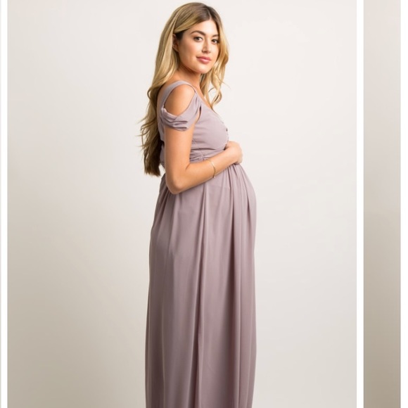 NWT HP PinkBlush Purple Maternity Evening Gown - Picture 1 of 6
